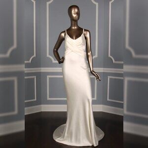Elizabeth Fillmore Satin Wedding Dress Greta Ivory Size 8 BNWOT